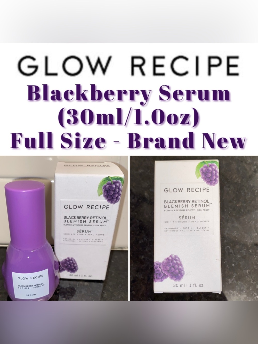 Glow Recipe Blackberry Serum (30ml/1.0oz) Full Size - Brand New